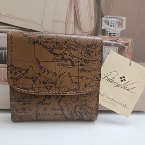 Patricia Nash Brown Map Print Wallet NWT